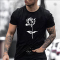 European And American Fashion Brand Men S Rose Print T Shirt