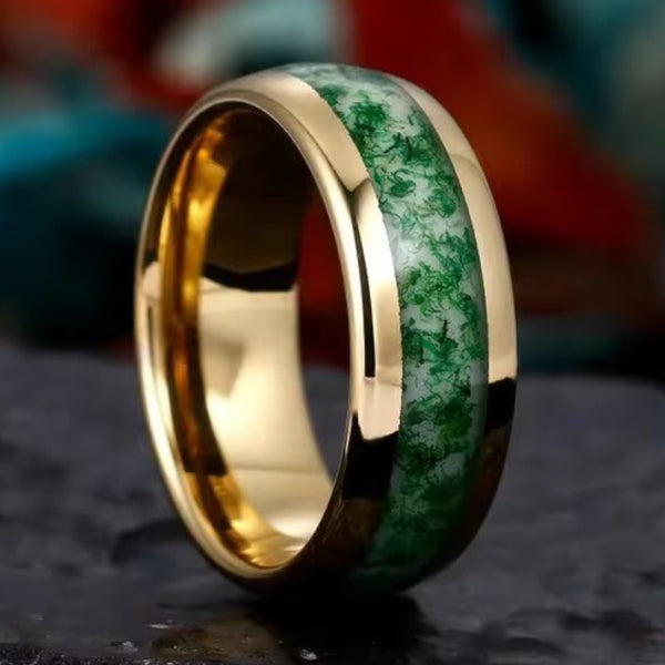 Bestselling Stainless Steel Ring With A Two-tone Patchwork Design