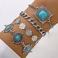 Bohemian Style Turquoise Leaf Bracelet
