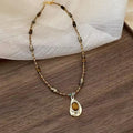 New Chinese Style Coffee Color Retro Necklace