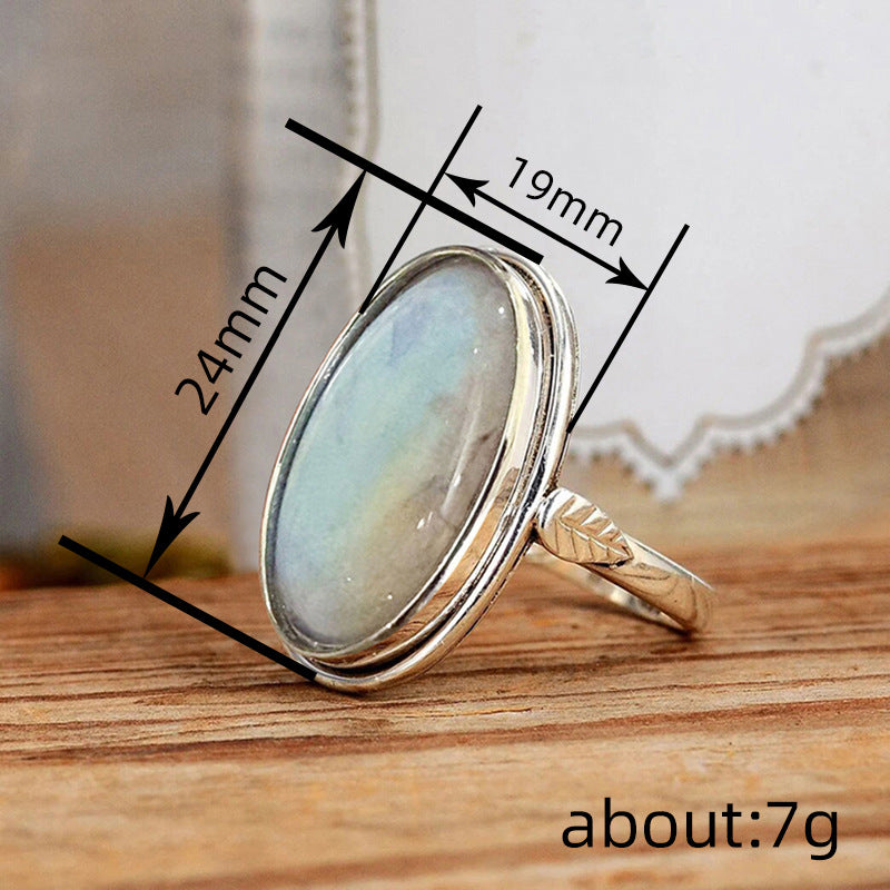 Retro Moonlight Oval Ring For Women