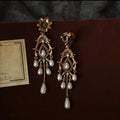 Flower Pearl Style Water Droplet Fringe Earrings