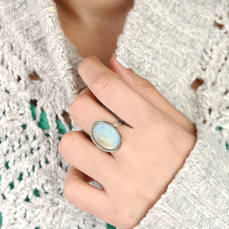 Retro Moonlight Oval Ring For Women